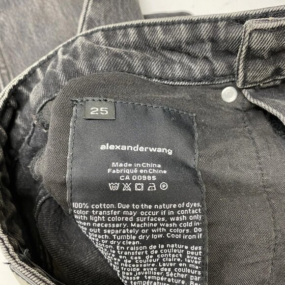 NEW ALEXANDER WANG Women’s Slim Leg Jeans – Faded Black Size 25 x 32 - Picture 9 of 9
